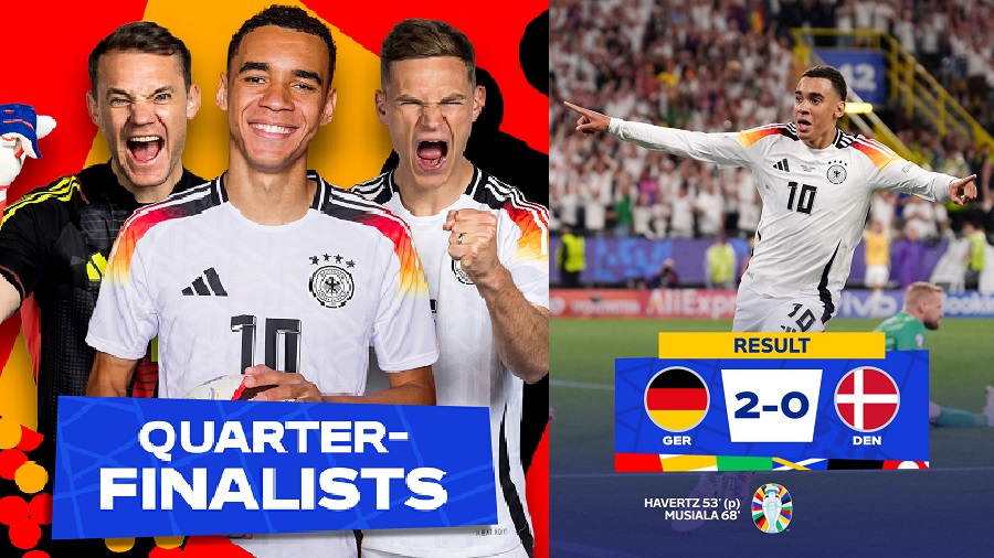 Hasil Euro 2024: Tuan Rumah Jerman Melenggang ke Perempat Final usai Bekuk Denmark 2-0