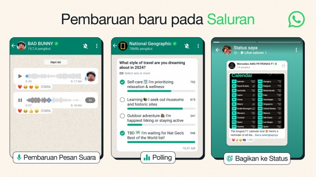 WhatsApp Uji Coba Fitur Baru untuk Mempermudah Berbagi di Saluran