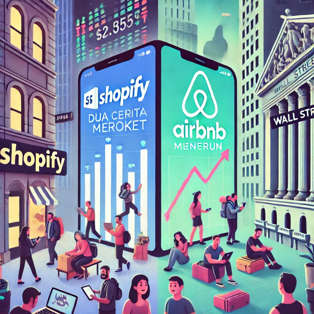 Dua Cerita Konsumen di Wall Street: Shopify Meroket, Airbnb Menurun